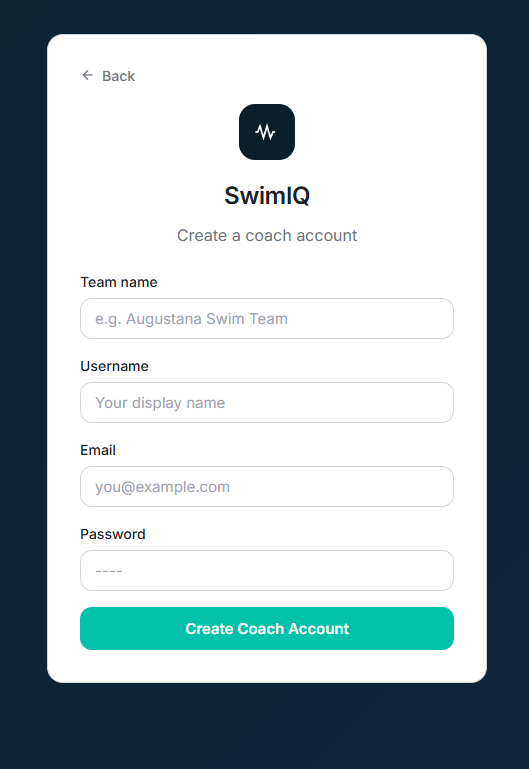 SwimIQ Coach Signup