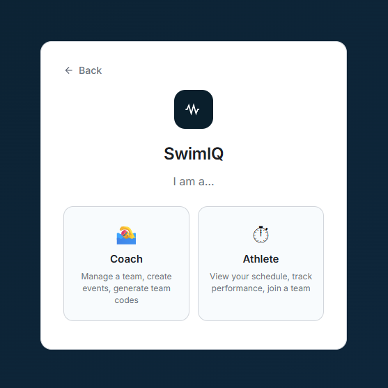 SwimIQ Role Selection