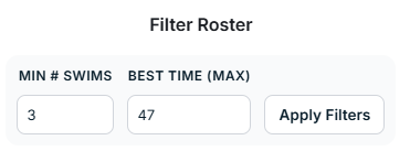 SwimIQ Roster Filter